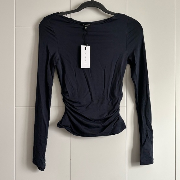 Dynamite Tops - 3/$45 Dynamite Boatneck Dark blue Long Sleeve Women's Top